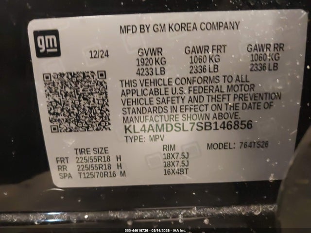 Продажа на аукционе авто 2025 Buick Encore Gx Sport Touring Fwd, vin: KL4AMDSL7SB146856, номер лота: 44616736
