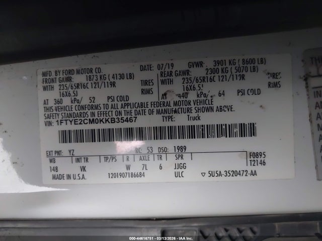 2019 FORD TRANSIT-150 1FTYE2CM0KKB35467 Photo 8