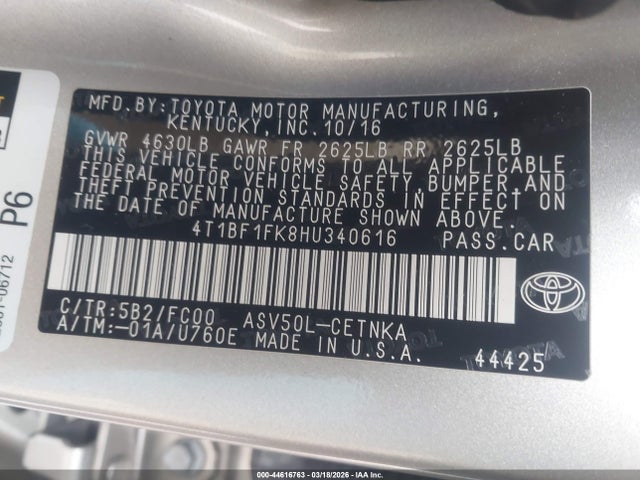 Toyota CAMRY LE 2017 4T1BF1FK8HU340616 Image 9