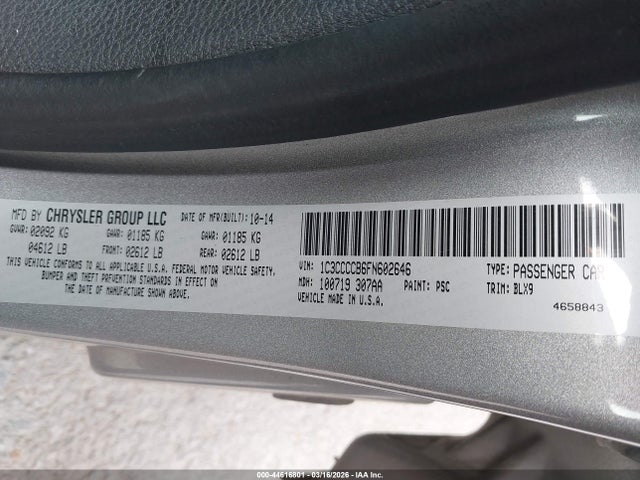 Aukcja sprzedaży 2015 Chrysler 200 C, vin: 1C3CCCCB6FN602646, numer aukcji: 44616801