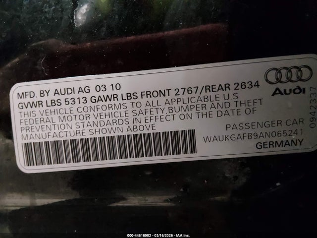 Продаж на аукціоні авто 2010 Audi A6 3.0 Premium, vin: WAUKGAFB9AN065241, номер лоту: 44616902