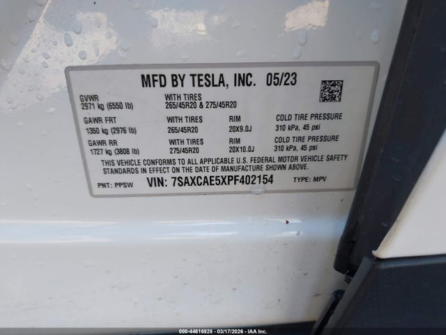 2023 TESLA MODEL X 7SAXCAE5XPF402154 Photo 8