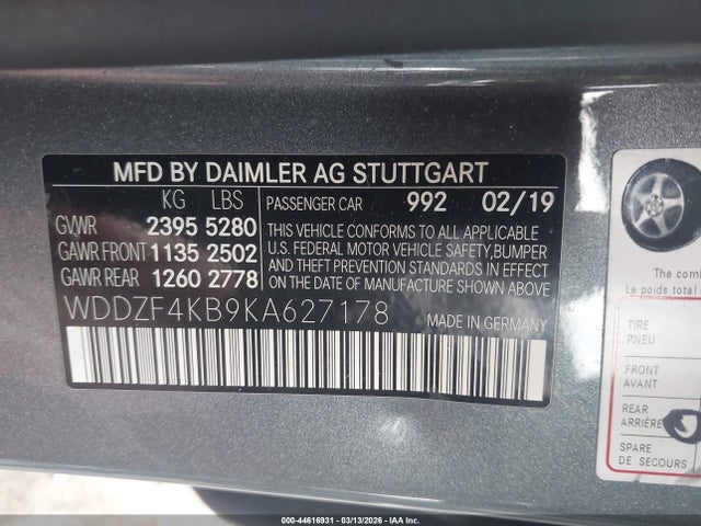 Продаж на аукціоні авто 2019 Mercedes-benz E 300 4matic, vin: WDDZF4KB9KA627178, номер лоту: 44616931