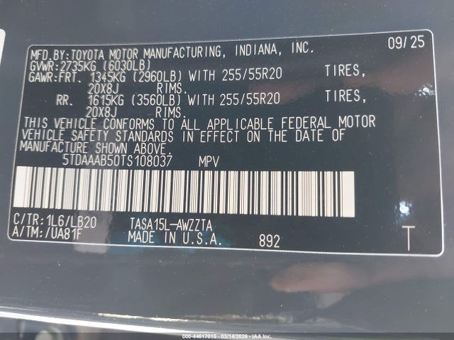 Toyota Grand Highlander Platinum 2026 5TDAAAB50TS108037 Image 9