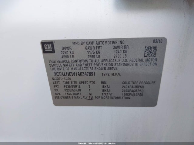 2010 GMC TERRAIN 2CTALHEW1A6347891 Photo 8