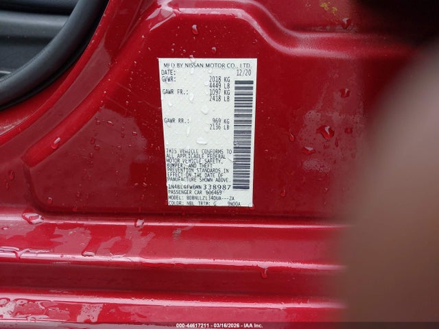 2021 Nissan Altima Platinum Intelligent Awd მანქანა იყიდება აუქციონზე, vin: 1N4BL4FW6MN338987, აუქციონის ნომერი: 44617211