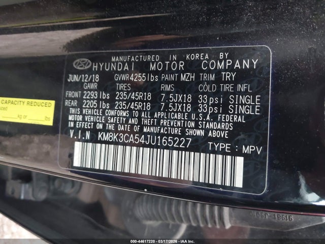 2018 HYUNDAI KONA KM8K3CA54JU165227 Photo 8