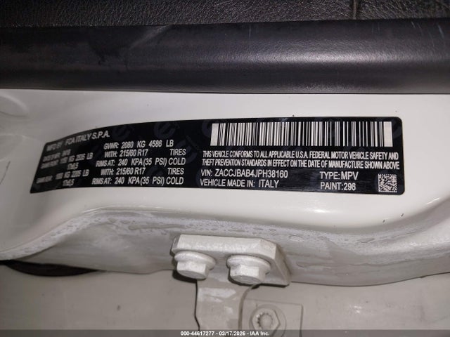 Продаж на аукціоні авто 2018 Jeep Renegade Upland Edition 4x4, vin: ZACCJBAB4JPH38160, номер лоту: 44617277