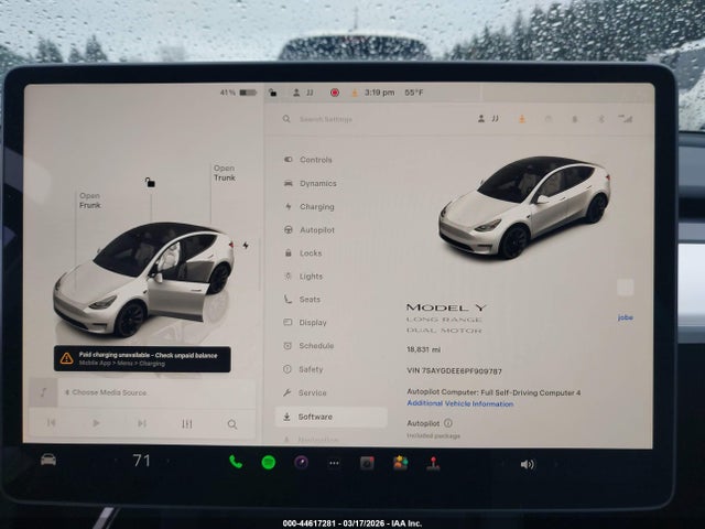 7SAYGDEE6PF909787 Tesla Model Y Awd/long Range Dual Motor All-wheel Drive