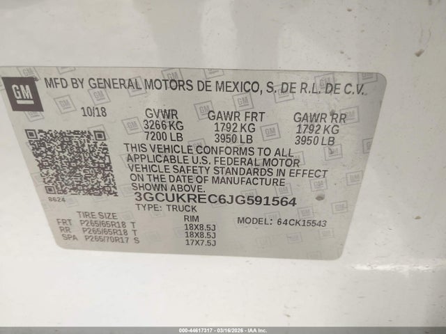 2018 CHEVROLET SILVERADO 1500 3GCUKREC6JG591564 Photo 8