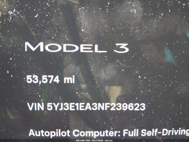 Aukcja sprzedaży 2022 Tesla Model 3 Rear-wheel Drive, vin: 5YJ3E1EA3NF239623, numer aukcji: 44617364