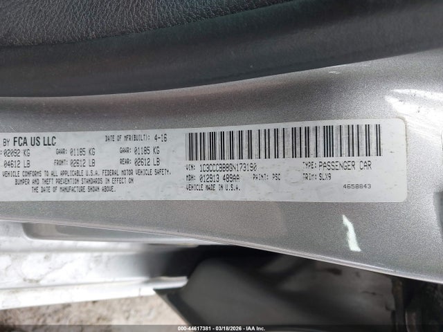 Продаж на аукціоні авто 2016 Chrysler 200 S, vin: 1C3CCCBB8GN173190, номер лоту: 44617381