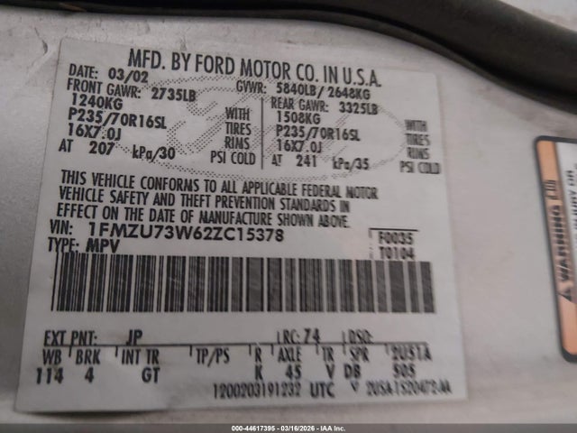 2002 FORD EXPLORER 1FMZU73W62ZC15378 Photo 8
