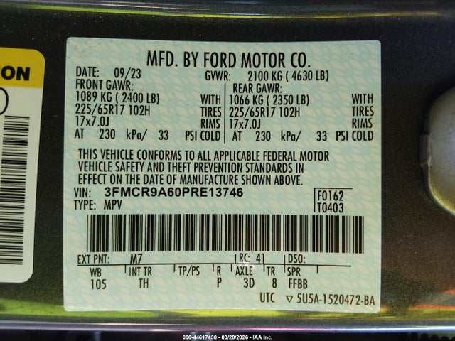 2023 FORD BRONCO SPORT 3FMCR9A60PRE13746 Photo 8