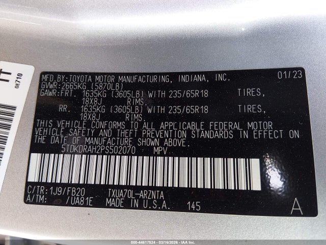 2023 TOYOTA HIGHLANDER 5TDKDRAH2PS502070 Photo 8
