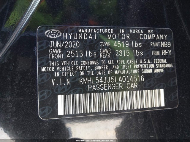 KMHL54JJ5LA014516 Hyundai Sonata Hybrid Limited