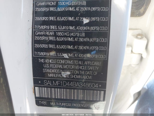 2011 LAND ROVER RANGE ROVER SALMF1D44BA348604 Photo 8