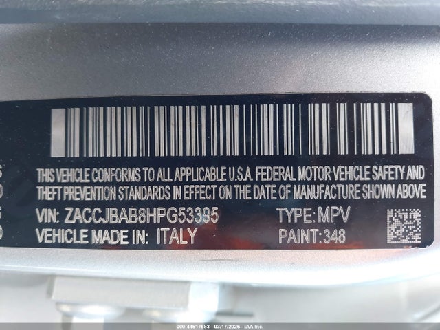 ZACCJBAB8HPG53395 Jeep Renegade Sport 4x4