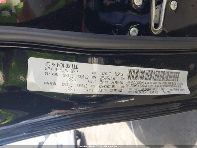 1C4PJLCB9KD348644 Jeep Cherokee Latitude Fwd