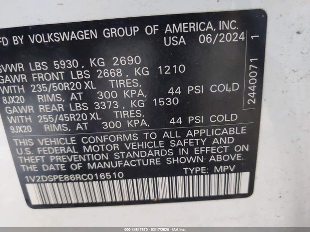 1V2DSPE86RC016510 Volkswagen Id.4 Awd Pro