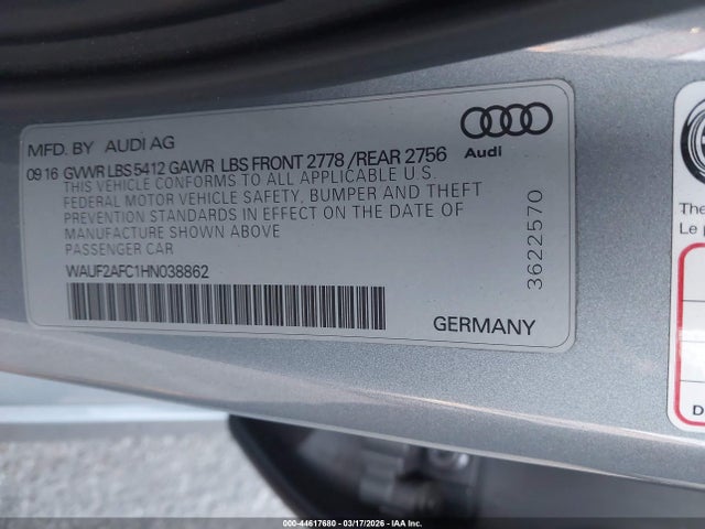 2017 AUDI A6 WAUF2AFC1HN038862 Photo 8
