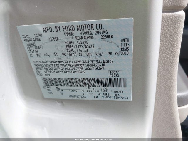 2008 FORD ESCAPE 1FMCU031X8KB85062 Photo 8