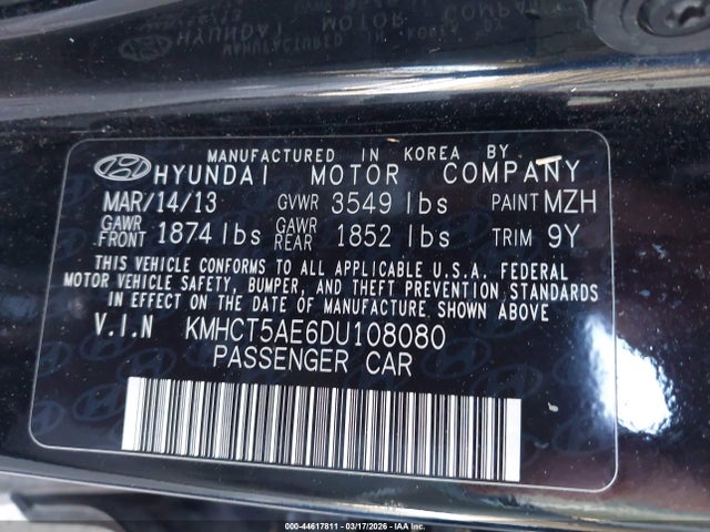 2013 HYUNDAI ACCENT KMHCT5AE6DU108080 Photo 8