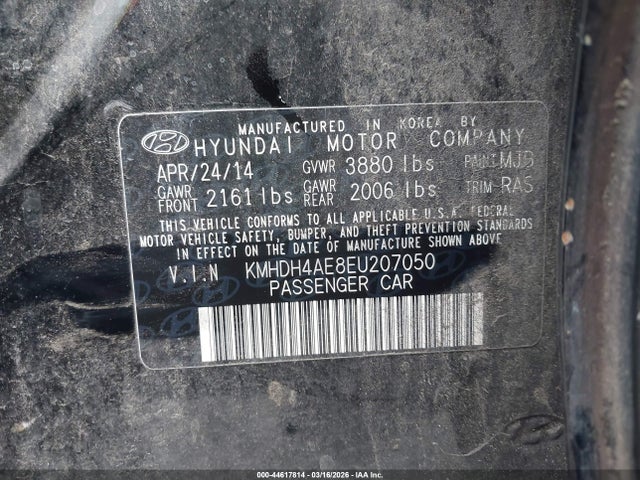 Hyundai ELANTRA SE 2014 KMHDH4AE8EU207050 Image 9