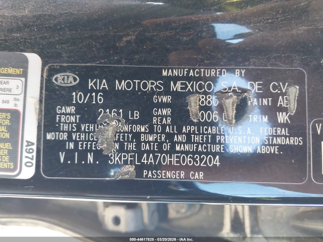 KIA FORTE S 2017 3KPFL4A70HE063204 Image 9