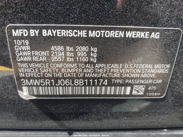 3MW5R1J06L8B11174 BMW 330I