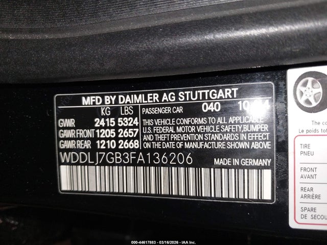Aukcja sprzedaży 2015 Mercedes-benz Cls 63 Amg S 4matic, vin: WDDLJ7GB3FA136206, numer aukcji: 44617883