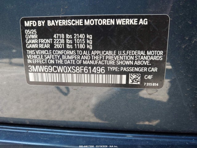 BMW 330I 2025 3MW69CW0XS8F61496 Image 9