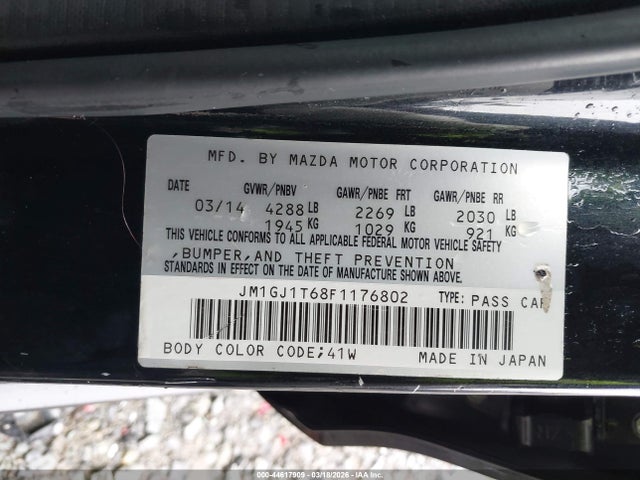JM1GJ1T68F1176802 Mazda Mazda6 I Touring