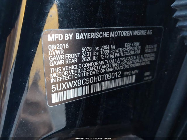 5UXWX9C50H0T09012 BMW X3 Xdrive28i