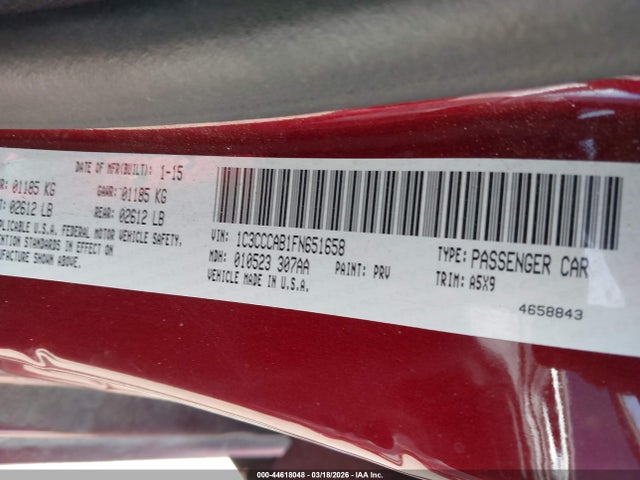 Aukcja sprzedaży 2015 Chrysler 200 Limited, vin: 1C3CCCAB1FN651658, numer aukcji: 44618048