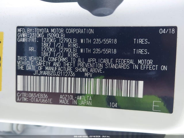JTJYARBZ0J2112736 Lexus Nx 300 F Sport