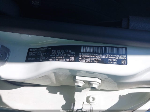 Aukcja sprzedaży 2016 Jeep Renegade Latitude, vin: ZACCJBBT6GPD83766, numer aukcji: 44618070