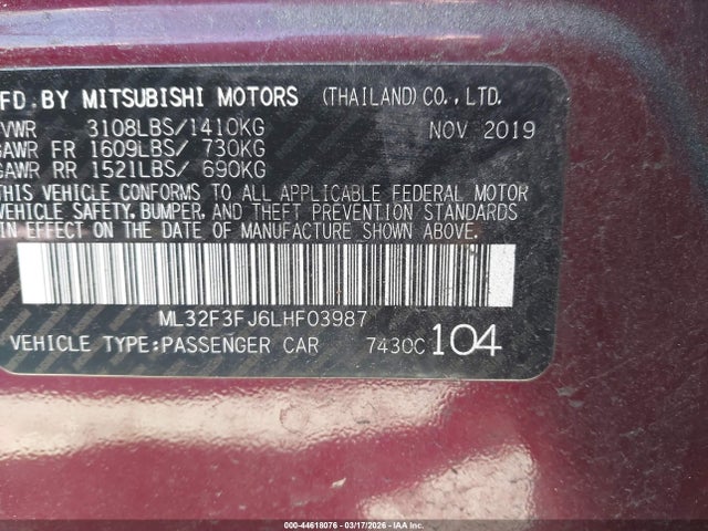 2020 MITSUBISHI MIRAGE G4 ML32F3FJ6LHF03987 Photo 8