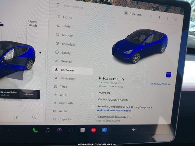 2024 Tesla Model Y Long Range Dual Motor All-wheel Drive მანქანა იყიდება აუქციონზე, vin: 7SAYGDEE6RF045374, აუქციონის ნომერი: 44618084