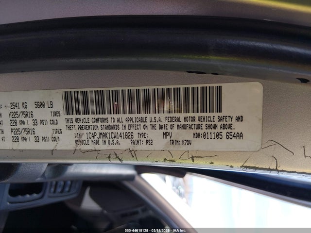Aukcja sprzedaży 2012 Jeep Liberty Sport, vin: 1C4PJMAK1CW141826, numer aukcji: 44618125