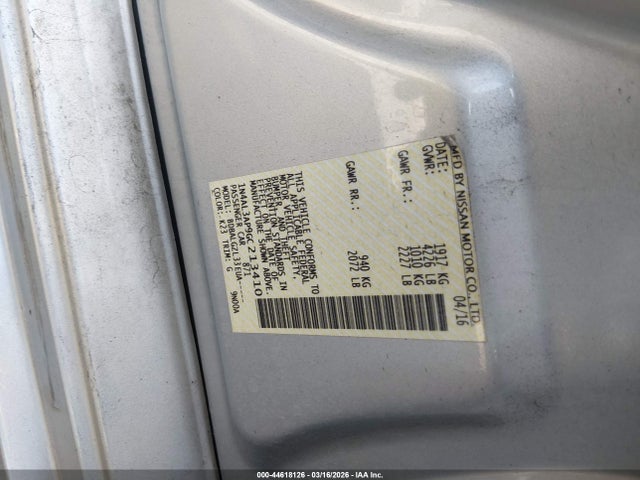 1N4AL3AP9GC213410 Nissan Altima 2.5/2.5 S/2.5 Sl/2.5 Sr/2.5 Sv