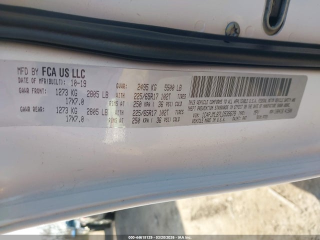 Aukcja sprzedaży 2020 Jeep Cherokee Latitude Plus 4x4, vin: 1C4PJMLB7LD539678, numer aukcji: 44618129