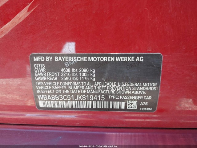 WBA8B3C51JK819415 BMW 340i