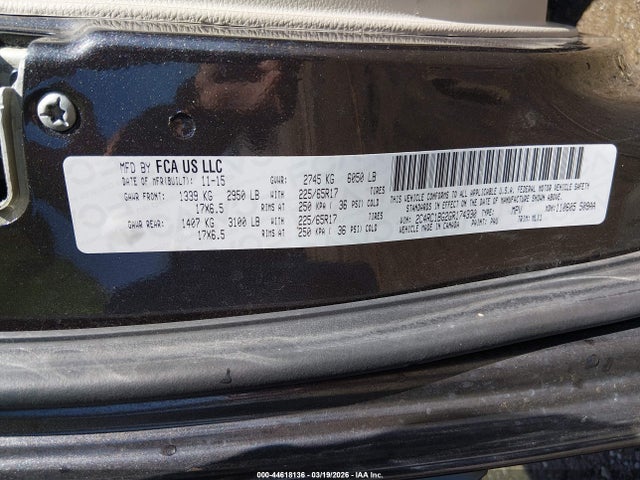 Aukcja sprzedaży 2016 Chrysler Town & Country Touring, vin: 2C4RC1BG2GR174330, numer aukcji: 44618136