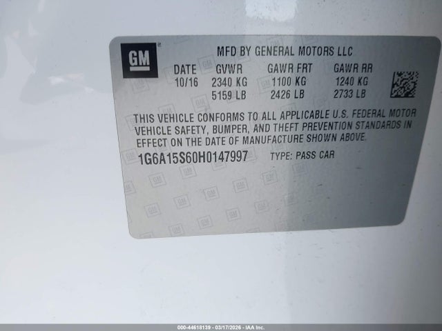 2017 CADILLAC CTS-V 1G6A15S60H0147997 Photo 8