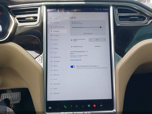 44618196 :رقم المزاد ، 5YJSA1S27FF087514 vin ، 2015 Tesla Model S 70d/85d/p85d مزاد بيع