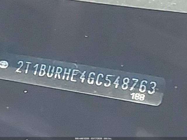 2T1BURHE4GC548763 Toyota Corolla S Plus