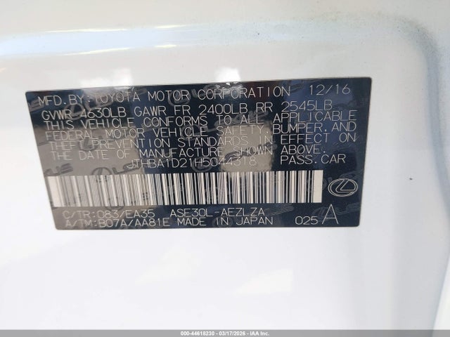 2017 LEXUS IS 200T JTHBA1D21H5044318 Photo 8