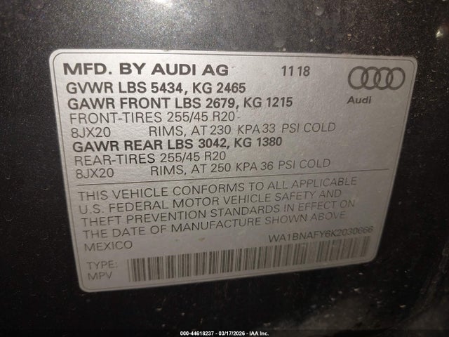 WA1BNAFY6K2030666 Audi Q5 45 Premium