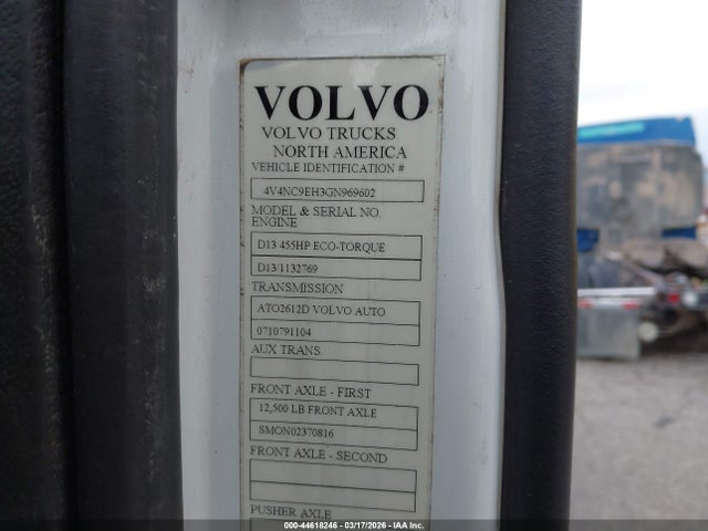 Aukcja sprzedaży 2016 Volvo Vn Vnl, vin: 4V4NC9EH3GN969602, numer aukcji: 44618246